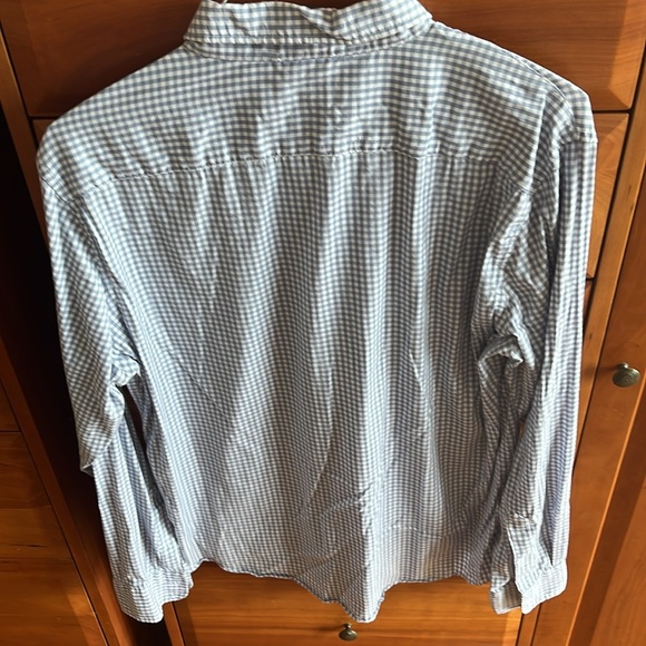 Faherty Men’s blue/white gingham Button Down Shirt soft Cotton size L - Picture 2 of 8